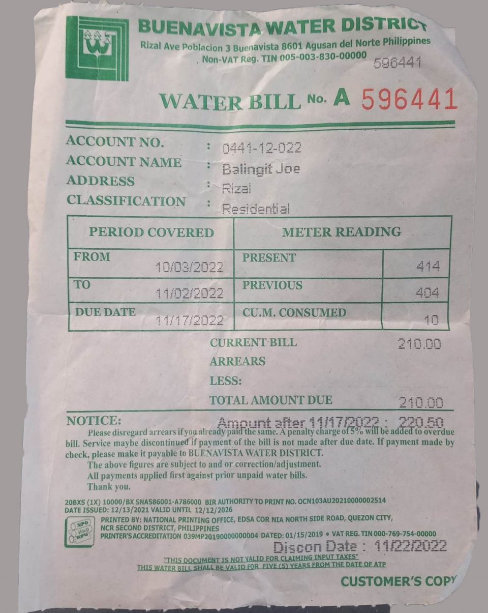 Online Water Bill Payment - Buenavista Water District